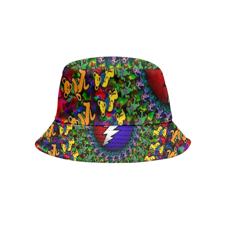 Grateful Dead Bear Pattern Bucket Hat (Kids)