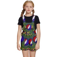 Grateful Dead Bear Pattern Kids  Short Overalls by Maspions