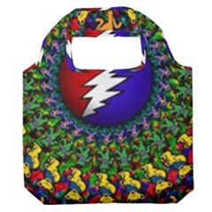 Grateful Dead Bear Pattern Premium Foldable Grocery Recycle Bag