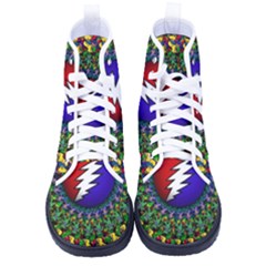 Grateful Dead Bear Pattern Men s High-top Canvas Sneakers by Maspions