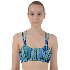 Nature Outdoors Night Trees Scene Forest Woods Light Moonlight Wilderness Stars Line Them Up Sports Bra by Grandong