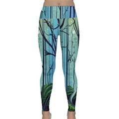 Nature Outdoors Night Trees Scene Forest Woods Light Moonlight Wilderness Stars Lightweight Velour Classic Yoga Leggings by Grandong