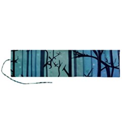 Nature Outdoors Night Trees Scene Forest Woods Light Moonlight Wilderness Stars Roll Up Canvas Pencil Holder (l) by Grandong