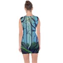 Nature Outdoors Night Trees Scene Forest Woods Light Moonlight Wilderness Stars Lace Up Front Bodycon Dress View2