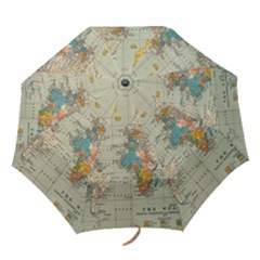 Vintage World Map Folding Umbrellas by Ket1n9