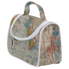 Vintage World Map Satchel Handbag by Ket1n9