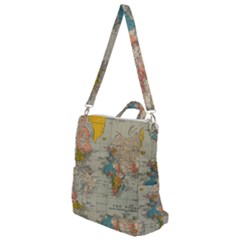 Vintage World Map Crossbody Backpack by Ket1n9