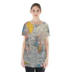 Vintage World Map Skirt Hem Sports Top by Ket1n9