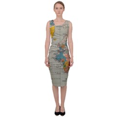 Vintage World Map Sleeveless Pencil Dress by Ket1n9