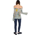 Vintage World Map Off Shoulder Long Sleeve Top View2