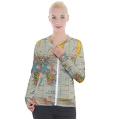 Vintage World Map Casual Zip Up Jacket by Ket1n9