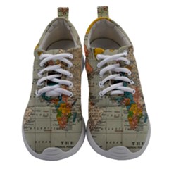 Vintage World Map Women Athletic Shoes by Ket1n9