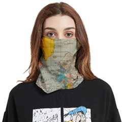 Vintage World Map Face Covering Bandana (two Sides)