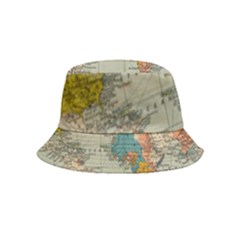 Vintage World Map Inside Out Bucket Hat (kids) by Ket1n9