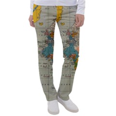 Vintage World Map Women s Casual Pants by Ket1n9