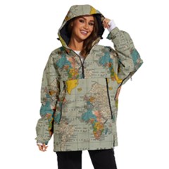 Vintage World Map Women s Ski And Snowboard Waterproof Breathable Jacket by Ket1n9