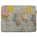 Vintage World Map 17  Vertical Laptop Sleeve Case With Pocket View2