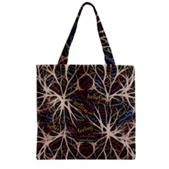 Mental Human Experience Mindset Pattern Zipper Grocery Tote Bag by Paksenen