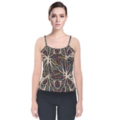 Mental Human Experience Mindset Pattern Velvet Spaghetti Strap Top by Paksenen