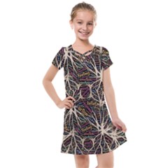 Mental Human Experience Mindset Pattern Kids  Cross Web Dress by Paksenen