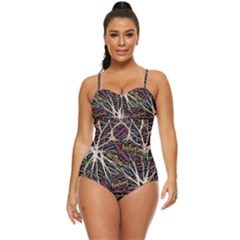 Mental Human Experience Mindset Pattern Retro Full Coverage Swimsuit by Paksenen