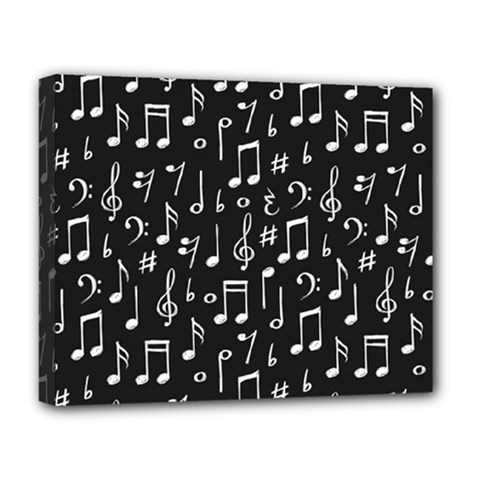 Chalk Music Notes Signs Seamless Pattern Deluxe Canvas 20  X 16  (stretched) by Ravend