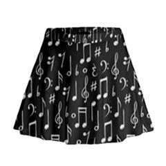 Chalk Music Notes Signs Seamless Pattern Mini Flare Skirt by Ravend