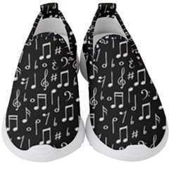 Chalk Music Notes Signs Seamless Pattern Kids  Slip On Sneakers by Ravend