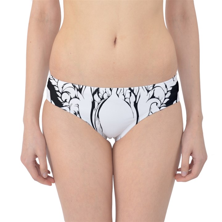 Cat - Artistic Paper Cut Hipster Bikini Bottoms