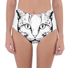 Cat - Artistic Paper Cut Reversible High-waist Bikini Bottoms by 2607694c