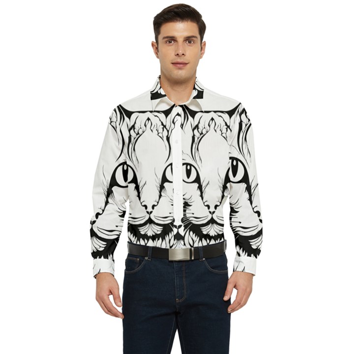 Cat - Artistic Paper Cut Men s Long Sleeve  Shirt