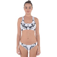 Cat - Artistic Paper Cut Cross Back Hipster Bikini Set by 2607694c