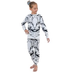 Cat - Artistic Paper Cut Kids  Long Sleeve Set  by 2607694c