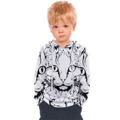 Cat - Artistic Paper Cut Kids  Overhead Hoodie