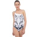 Cat - Artistic Paper Cut Classic One Shoulder Swimsuit View1