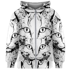 Cat - Artistic Paper Cut Kids  Zipper Hoodie Without Drawstring