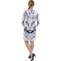 Cat - Artistic Paper Cut Long Sleeve Hoodie Dress View2