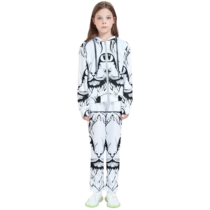 Cat - Artistic Paper Cut Kids  Tracksuit