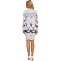 Cat - Artistic Paper Cut Long Sleeve Shirt Collar Bodycon Dress View4