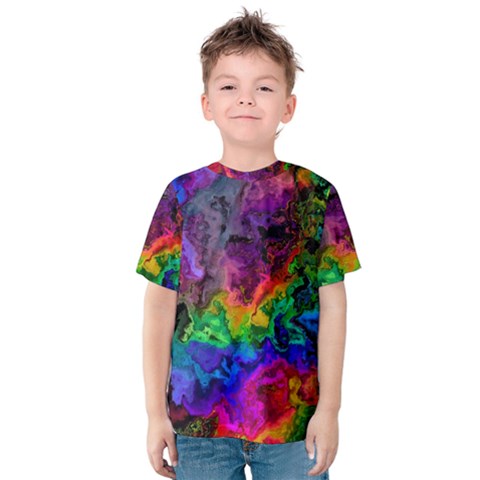 Pride Marble Kids  Cotton T-shirt by MRNStudios