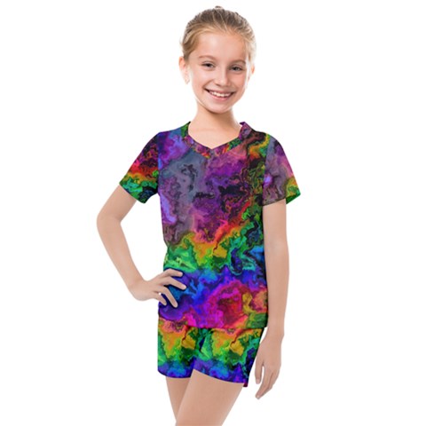 Pride Marble Kids  Mesh T-shirt And Shorts Set by MRNStudios