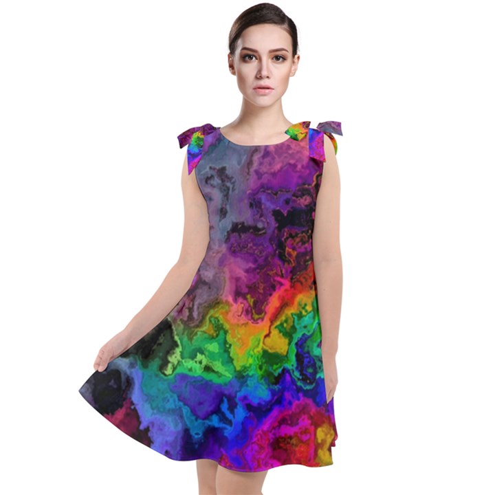 Pride Marble Tie Up Tunic Dress