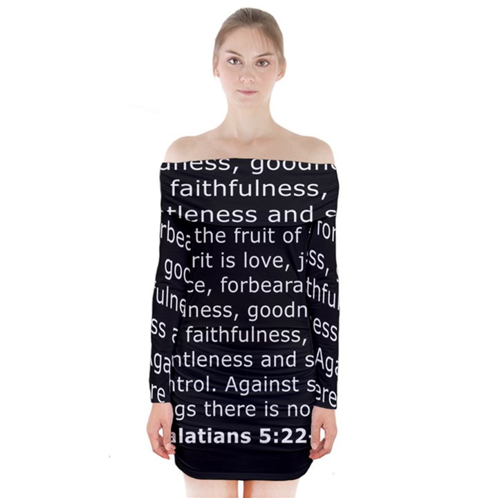 Galatians 5 Long Sleeve Off Shoulder Dress