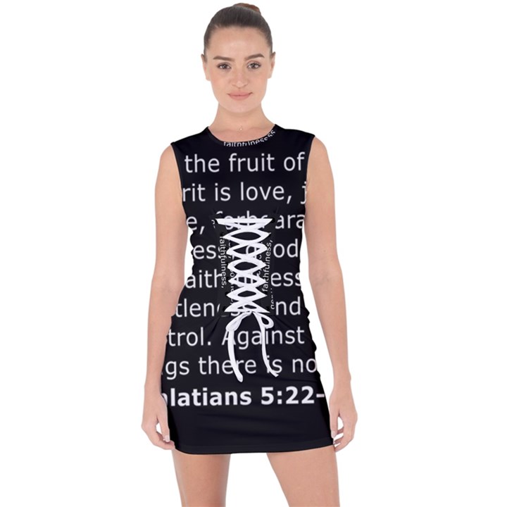 Galatians 5 Lace Up Front Bodycon Dress