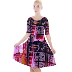 Cybercity Quarter Sleeve A-line Dress With Pockets by Sparkle