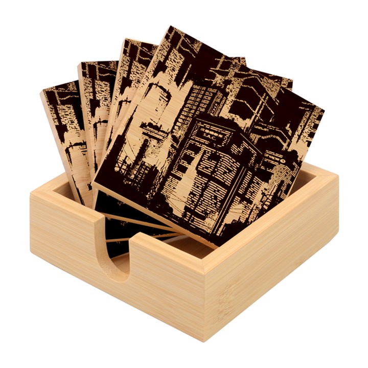 Cybercity Bamboo Coaster Set