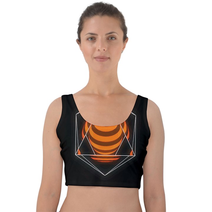 Geometry Velvet Crop Top