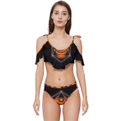 Geometry Ruffle Edge Tie Up Bikini Set	 by Sparkle