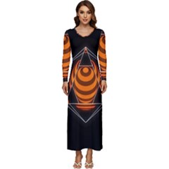 Geometry Long Sleeve Longline Maxi Dress by Sparkle