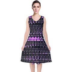 Purplestars V-neck Midi Sleeveless Dress  by Sparkle